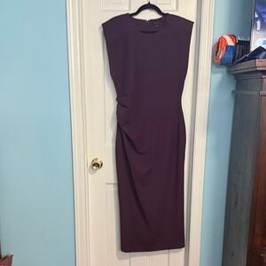 Ann Taylor Elegant Plum Midi Dress